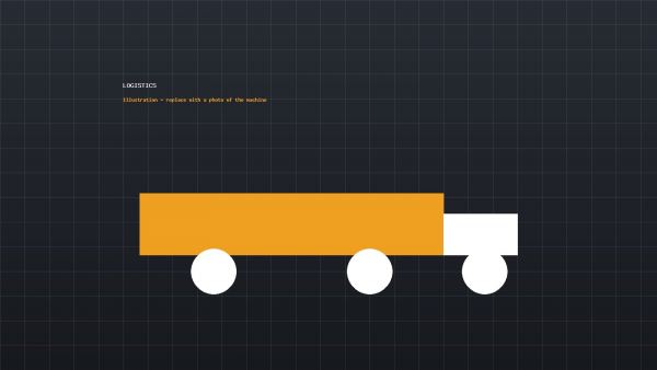 Illustration of a machine being transported on a low loader